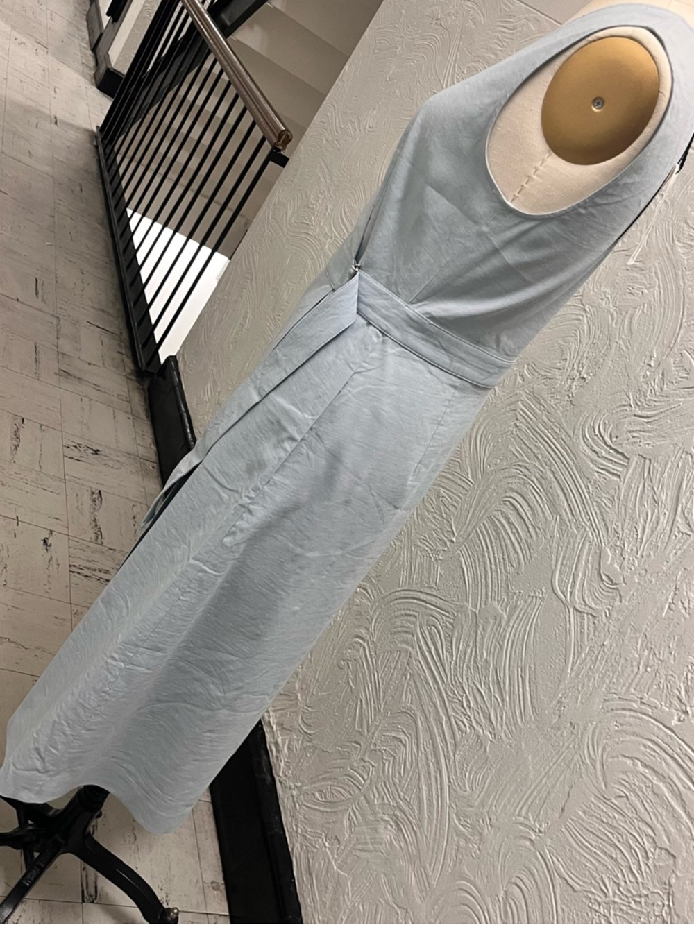 Theory Sleeveless Pale Blue Linen Midi Wrap Dress NWT - Picture 8 of 14
